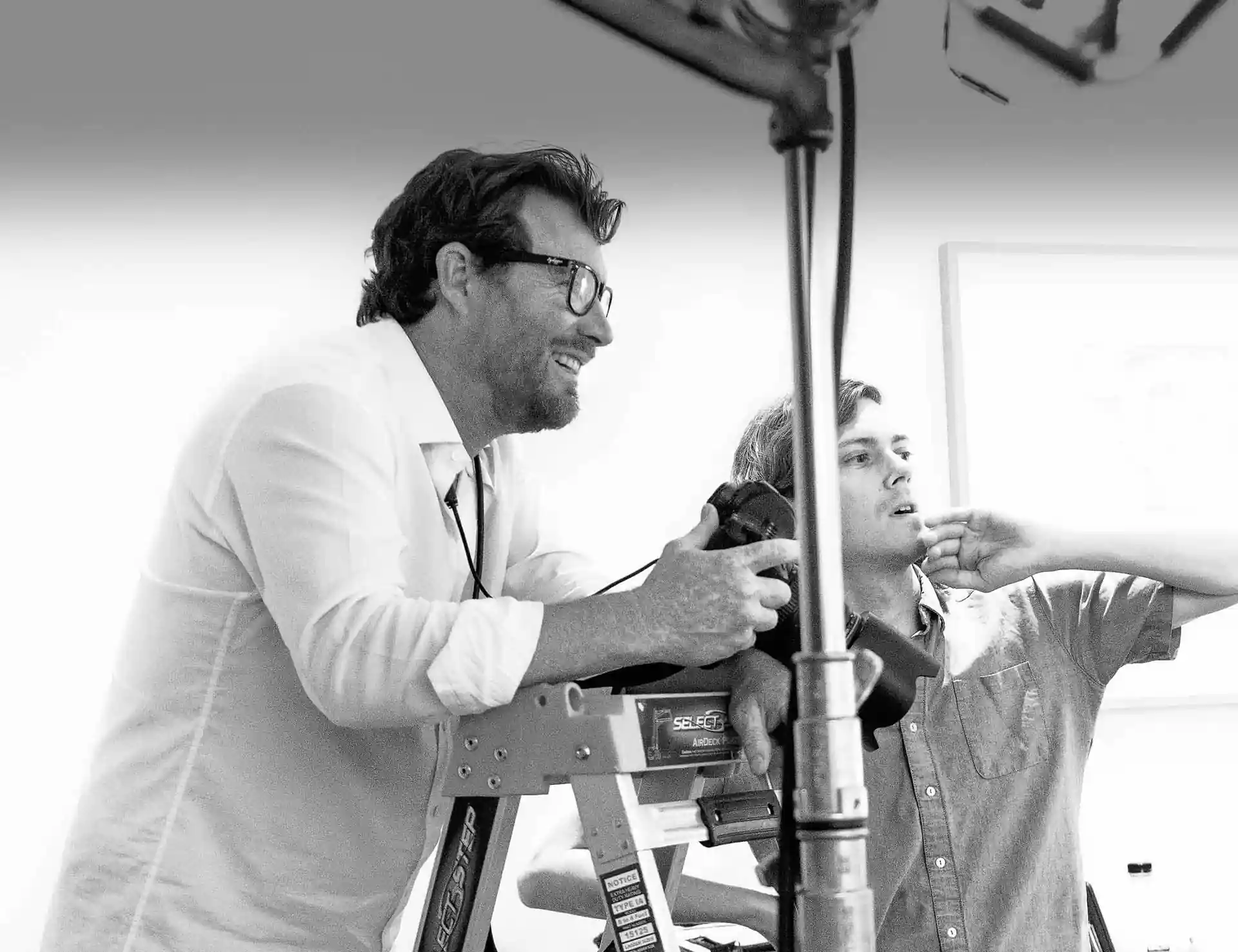 photographer directing subject during professional photoshoot